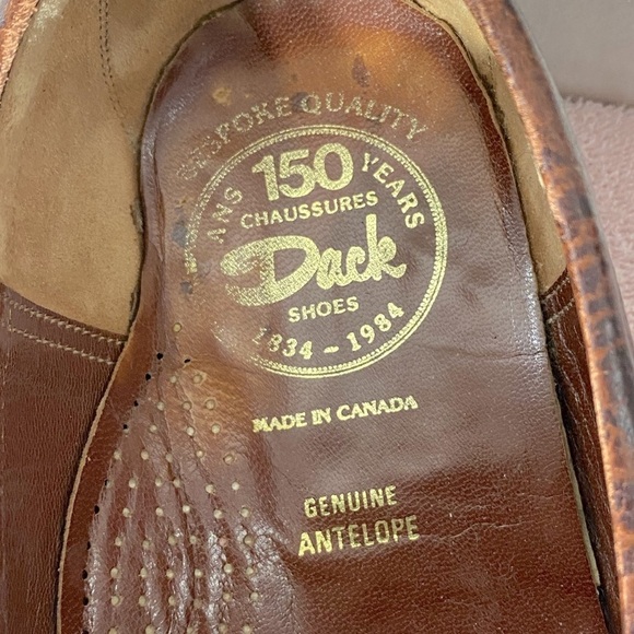 Vintage Dack Brown Antelope Leather Loafers Shoes 8.5 - Picture 8 of 13